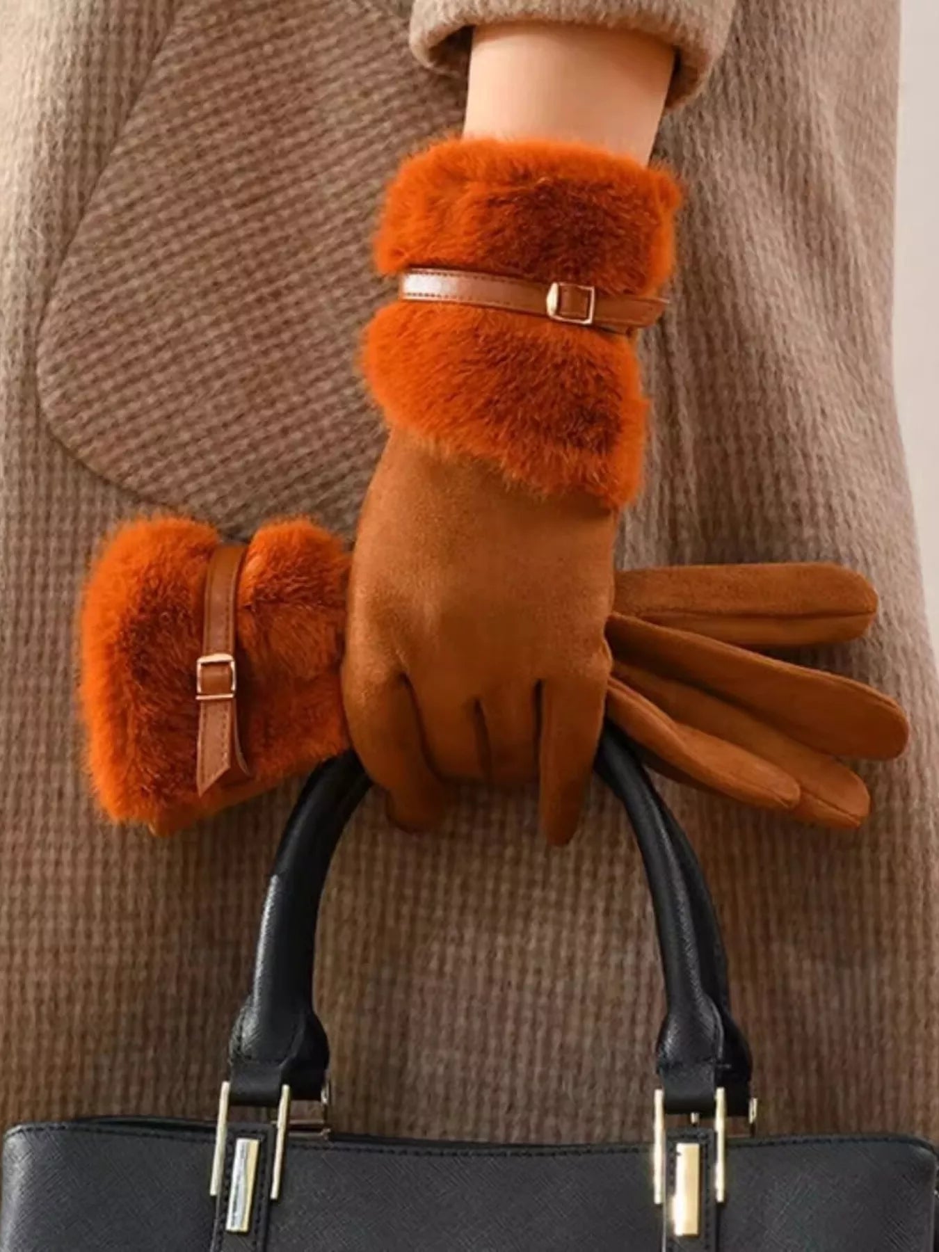 Faux Fur Cuff Gloves