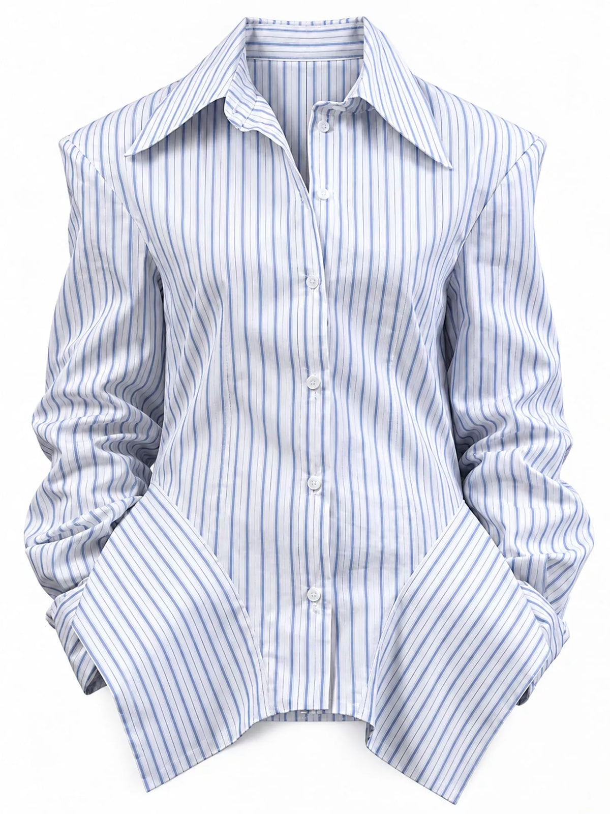 Striped button-up shirt, view 10