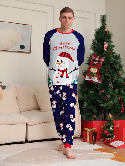 Family Matching Christmas Snowman Print Pajama Set Plus Size