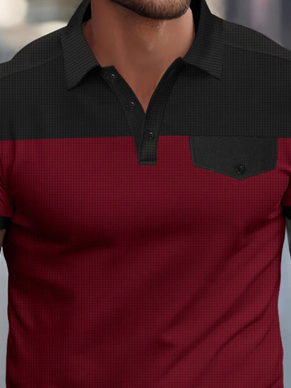 Men's Full Size Waffle-Knit Polo