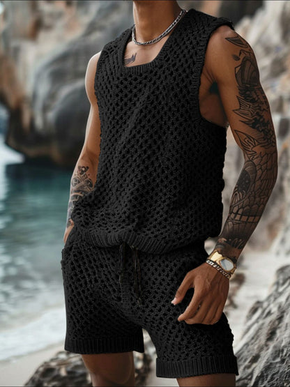 Men's Plus Tank and Shorts Set