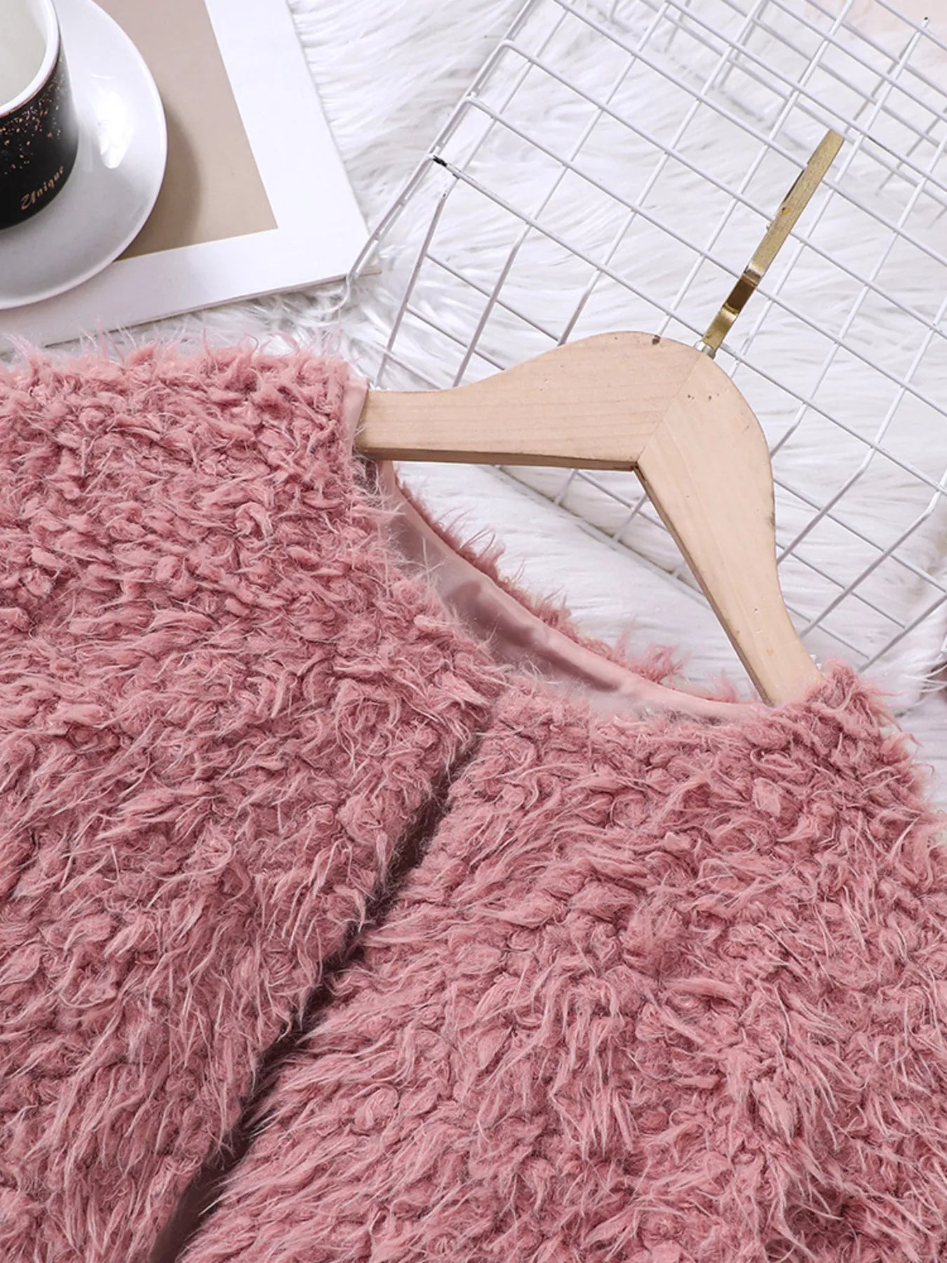 Children's Faux Fur Jacket & Ribbed Dress Set