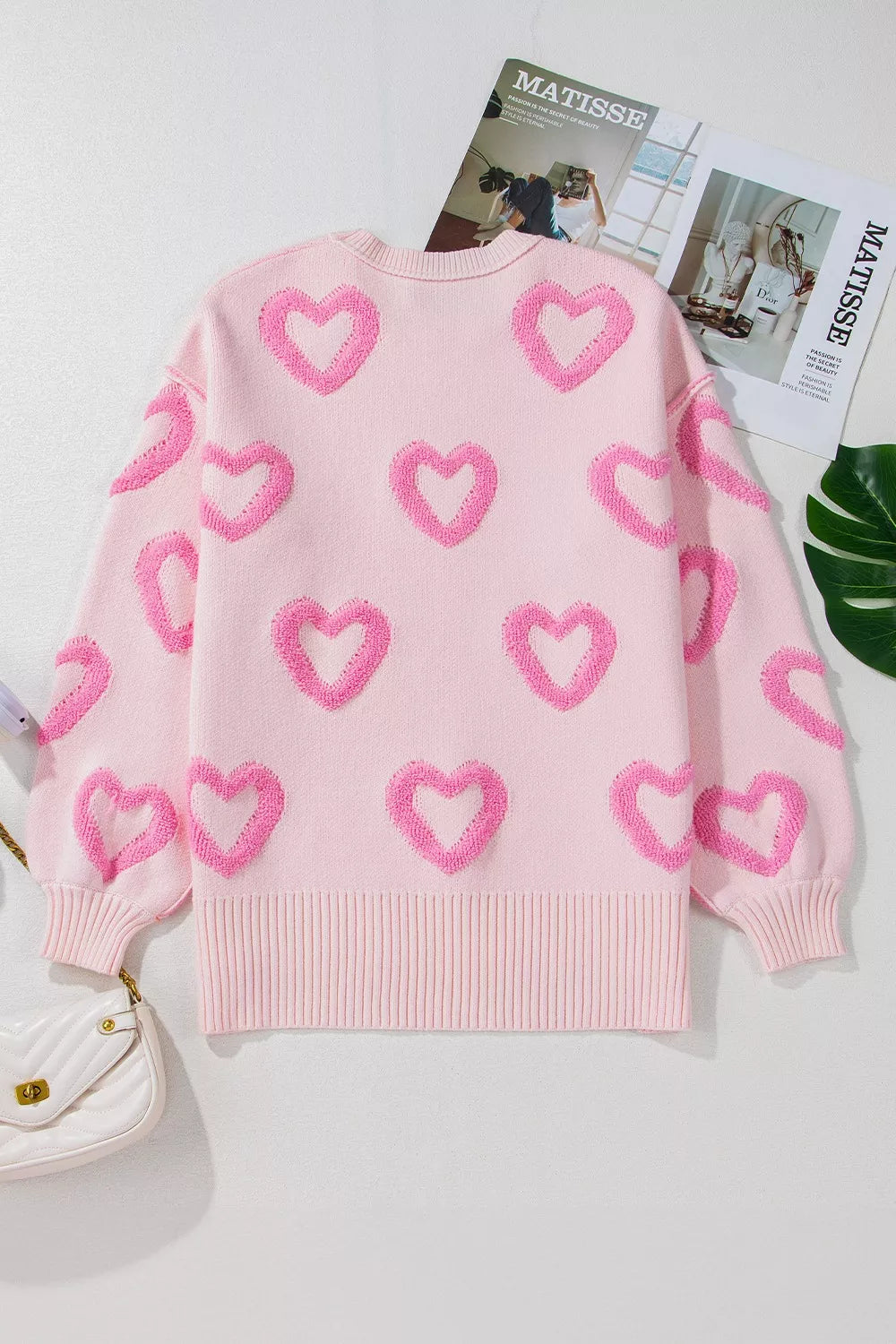 Heart Shape Bubble Sleeve Baggy Sweater