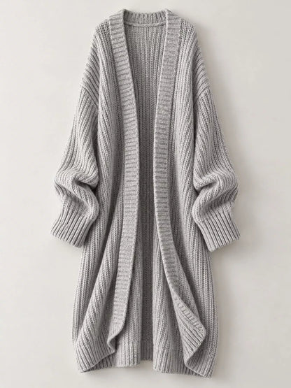 Women's Chunky Knit Openwork Cardigan with Pockets, S to 5XL