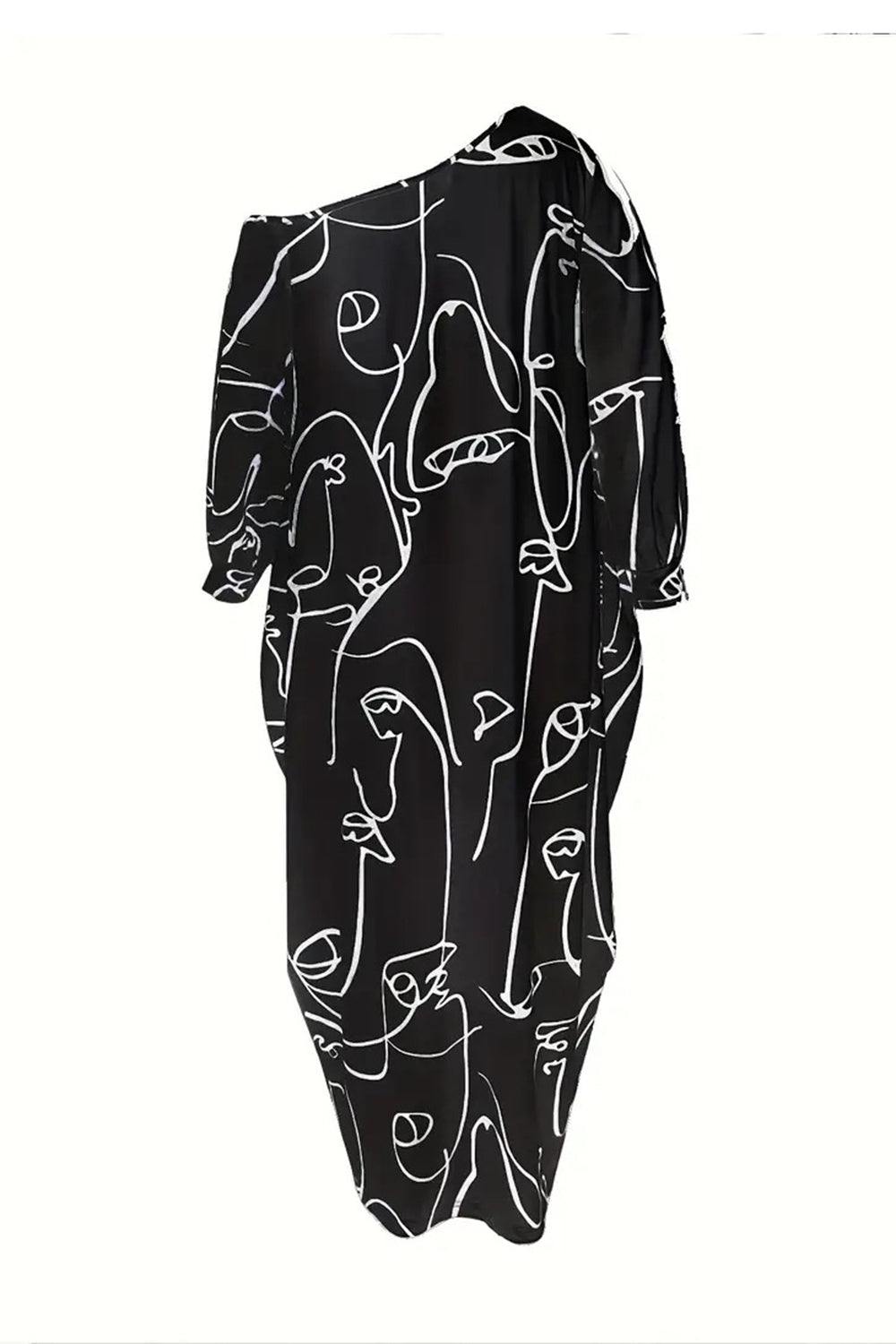 Printed Lantern Sleeve Maxi Dress