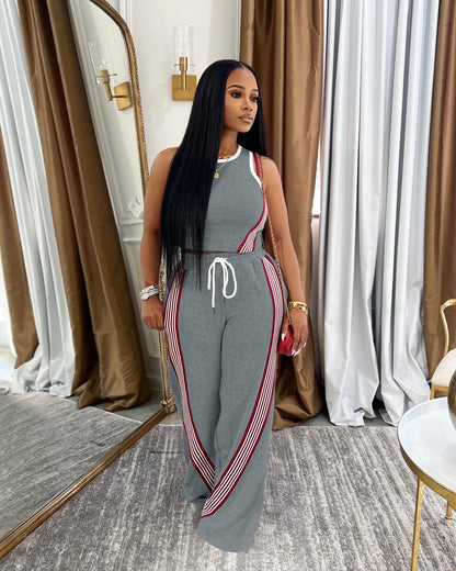 Wide Leg Two-Piece Pants Set