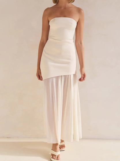 Layered Slit Tube Maxi Dress