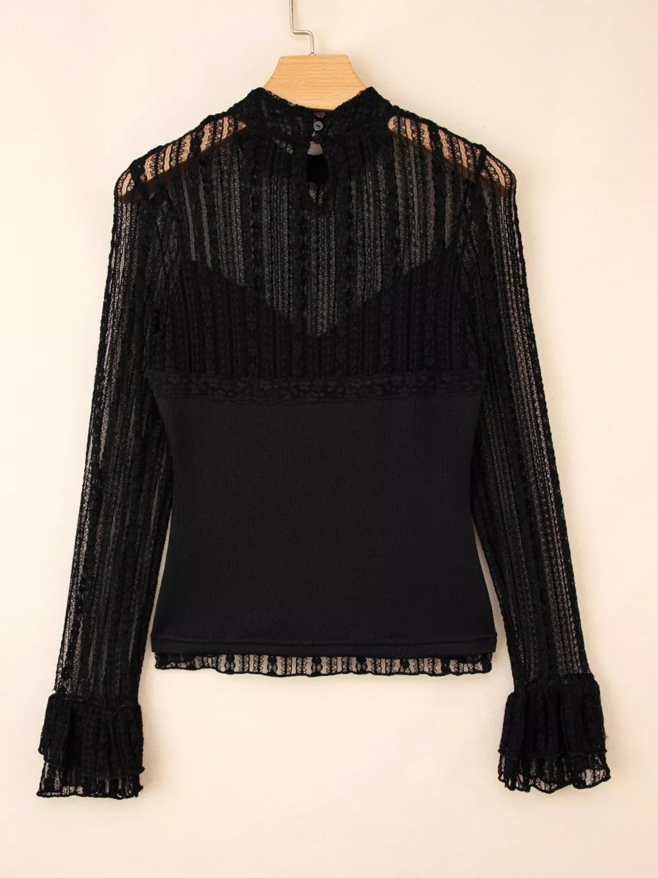 Lace Patchwork Slim Fit Top