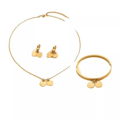 18K Gold-Plated Heart Jewelry Set