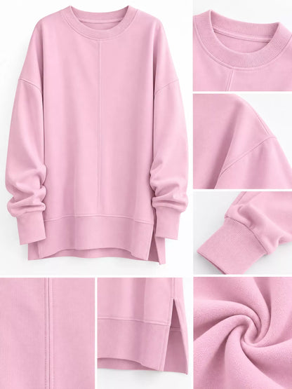 Oversized side-slit sweatshirt, view 40