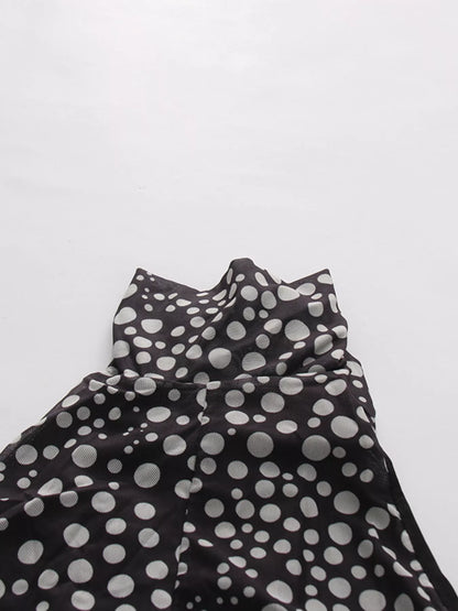 Halter Neck Polka Dot Maxi Dress