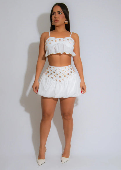 Camisole High Waisted Short Skirt Set