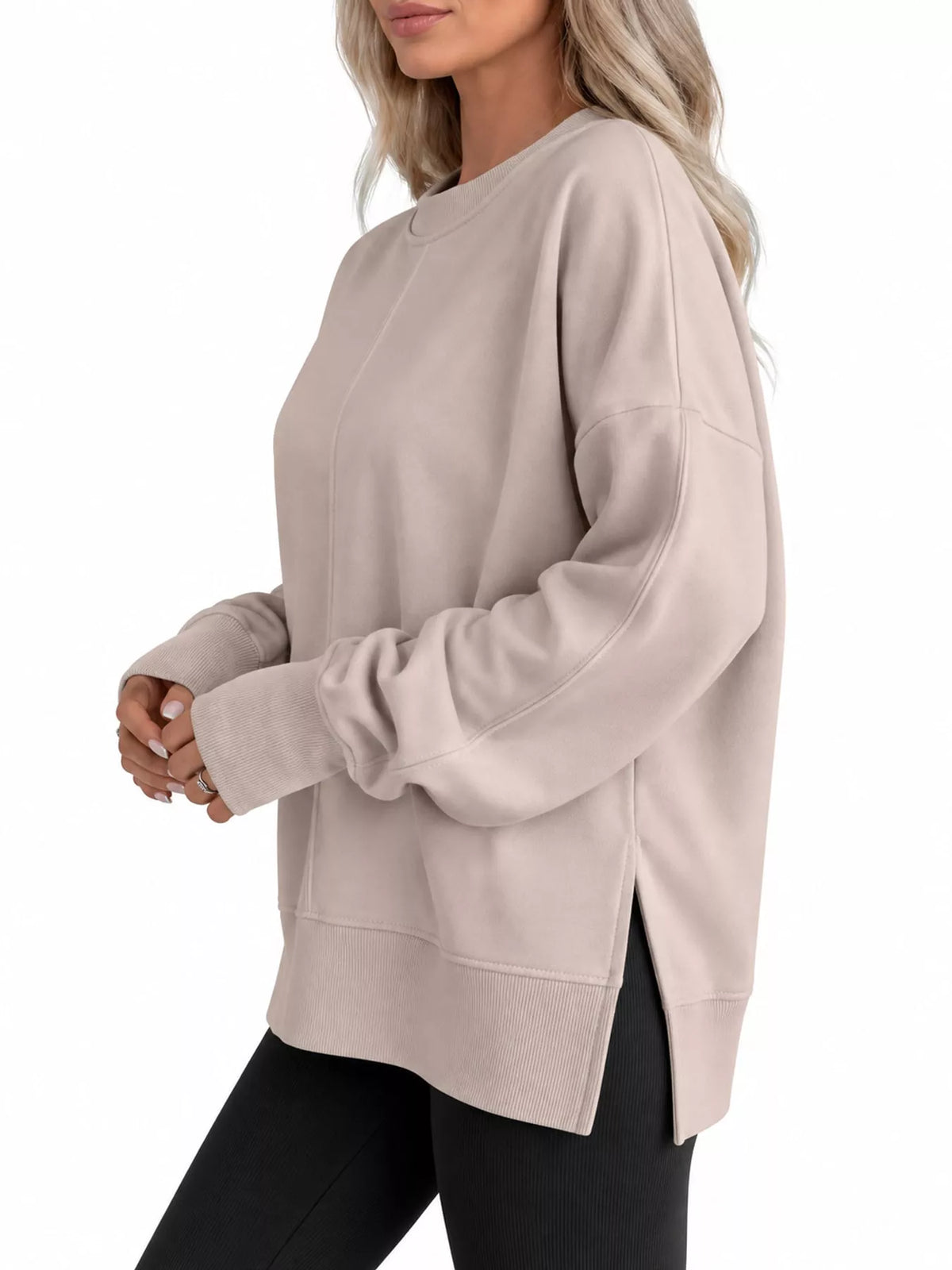 Oversized crew neck sweatshirt, view 48