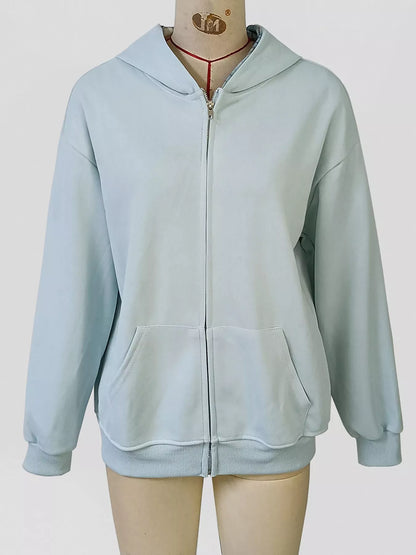 Zip-Up Plaid Lining Hoodie