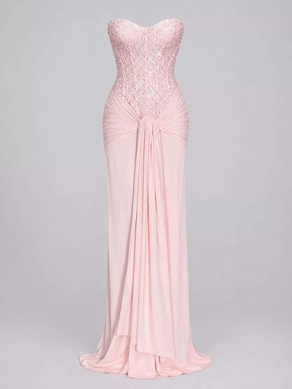 Plus Size Strapless Sequin Corset Dress for Parties