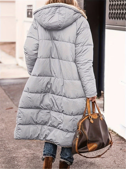 Plus Size Zip Up Hooded Coat