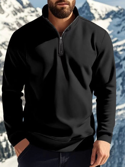 Men's Full Size Solid Color Zip Sweatshirt