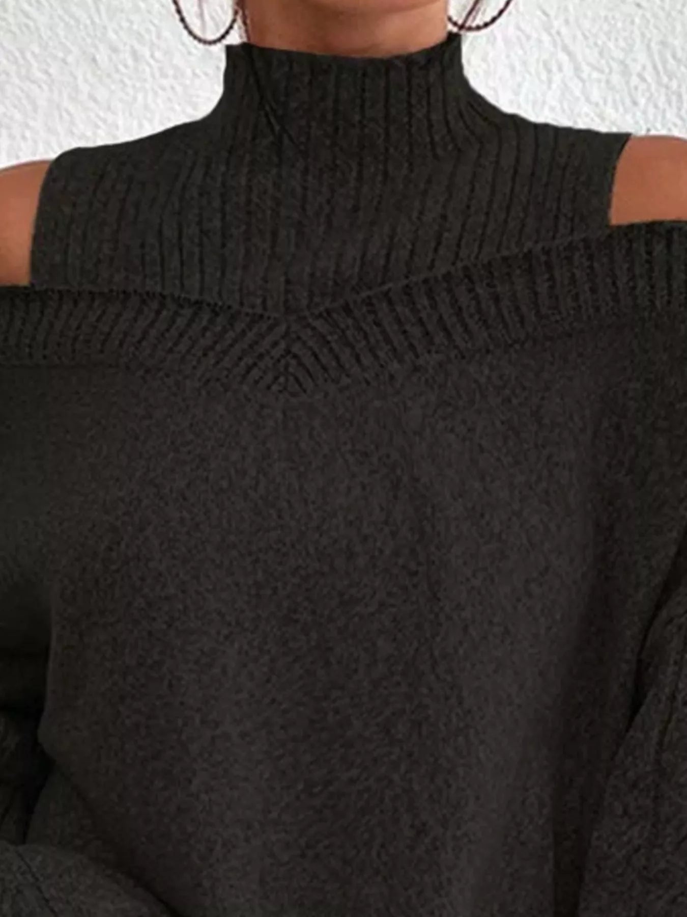Cold Shoulder Turtleneck Sweater