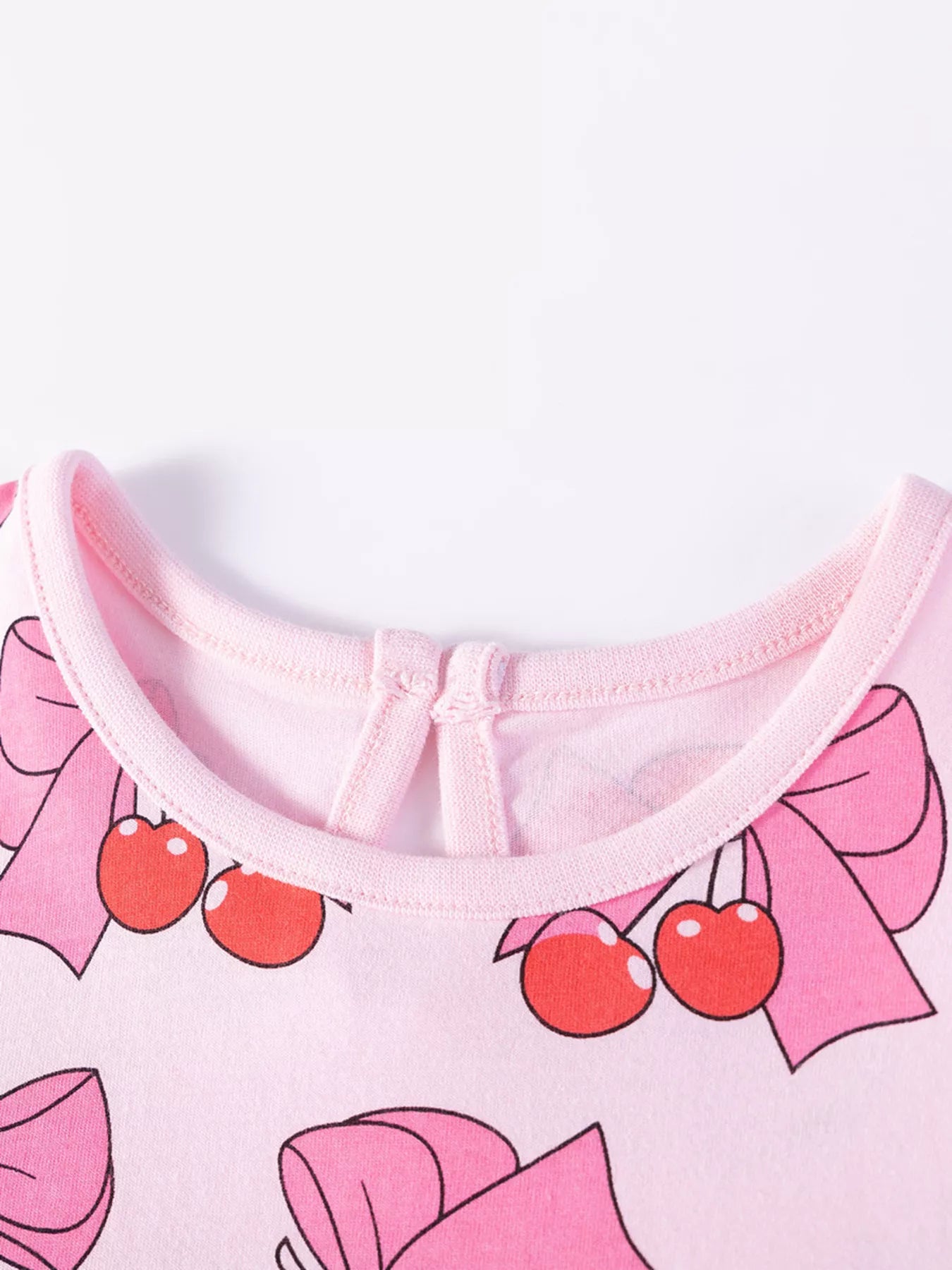 Children's Cherry Bowknot Print Dress