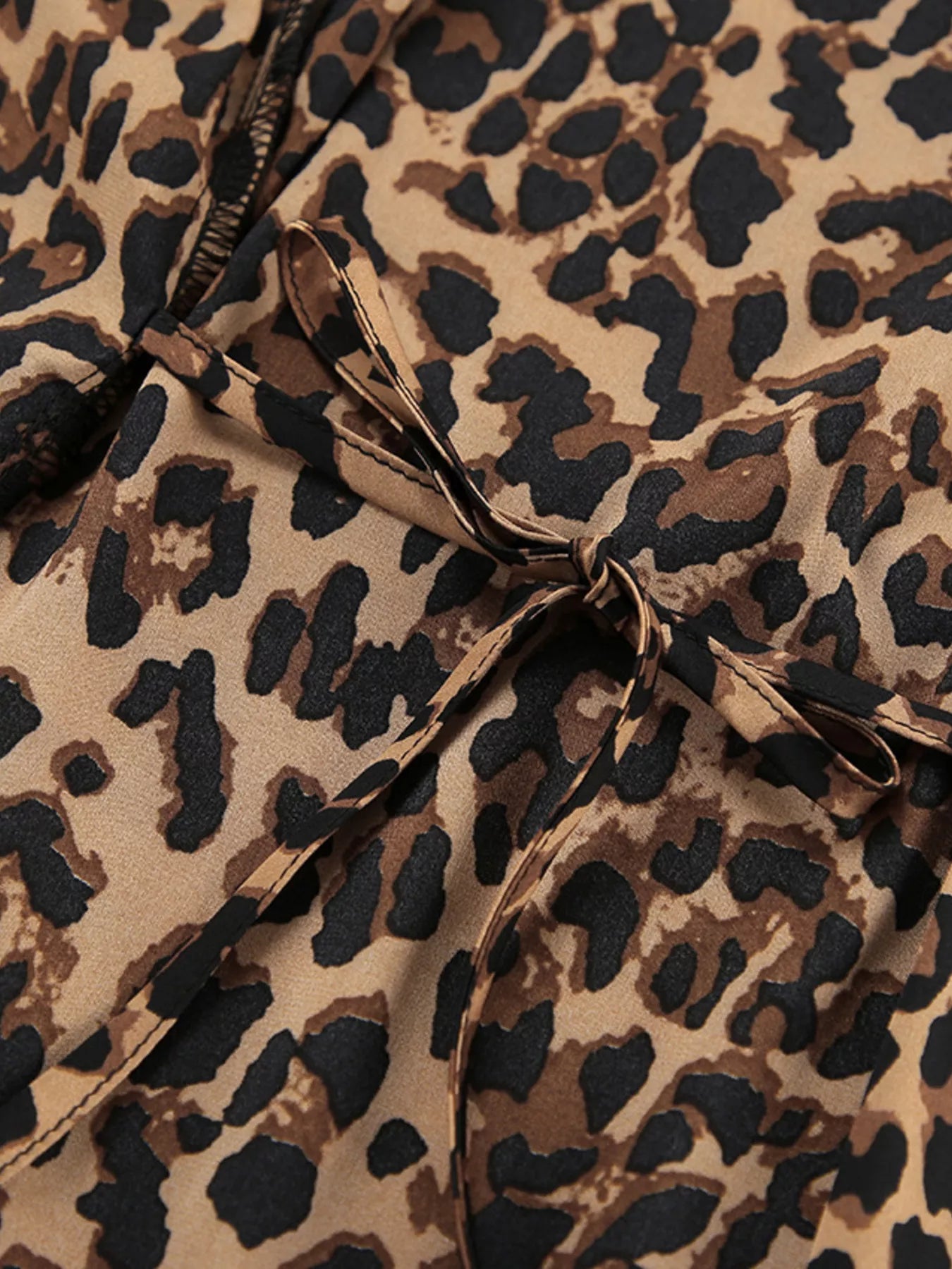 Leopard Print Feather-Trimmed Lounge Nightgown Robe