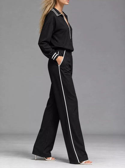 Striped half-zip set, view 7