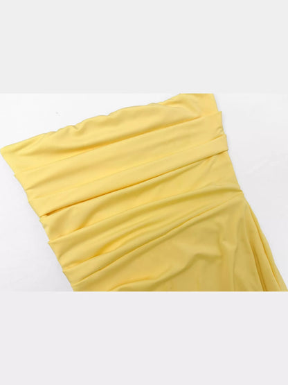 Strapless high-slit bodycon dress, view 7
