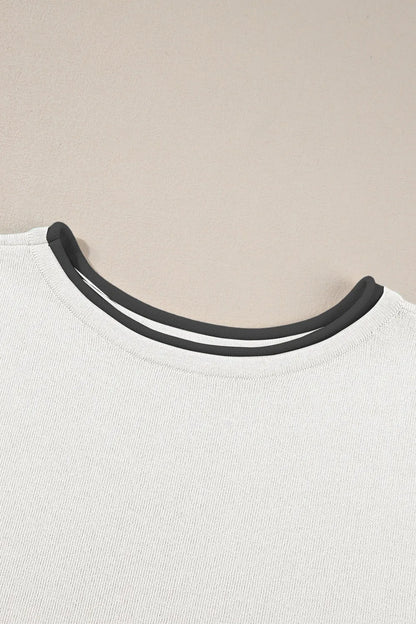 Contrast Trim Pants Set