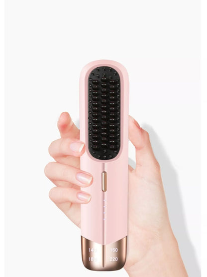 Portable Wireless Ionic Straightener Brush Hair