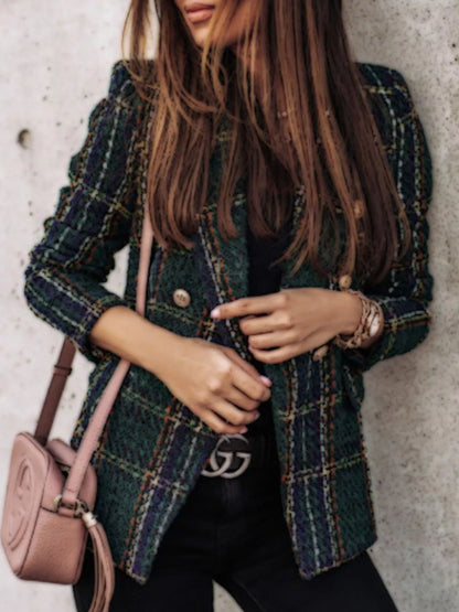 Plaid tweed blazer, view 9