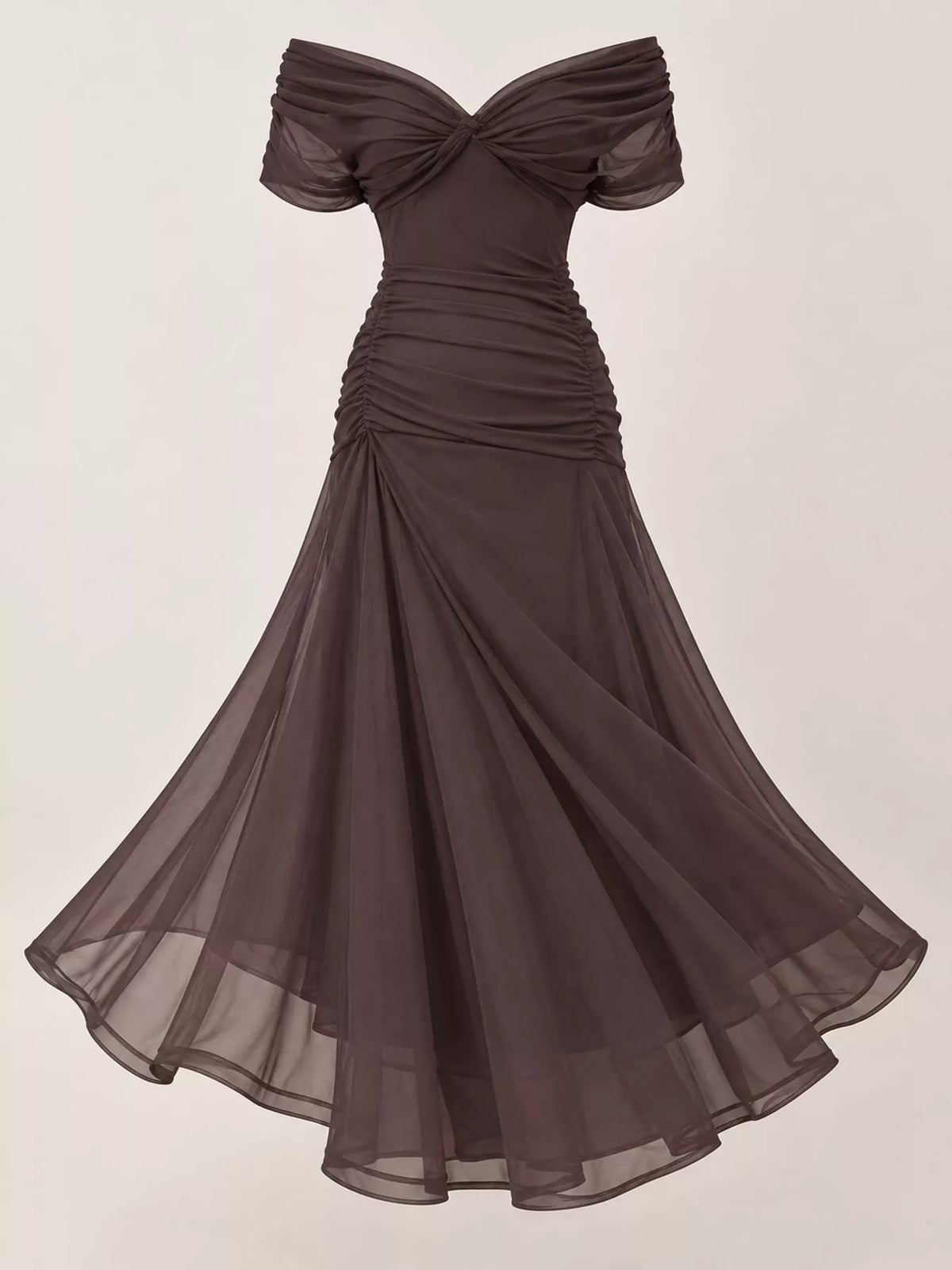 Off-shoulder tulle dress, view 18