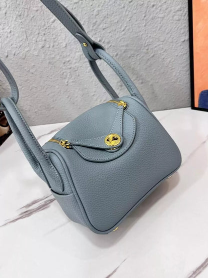 Gold-Tone Hardware Leather Crossbody Bag