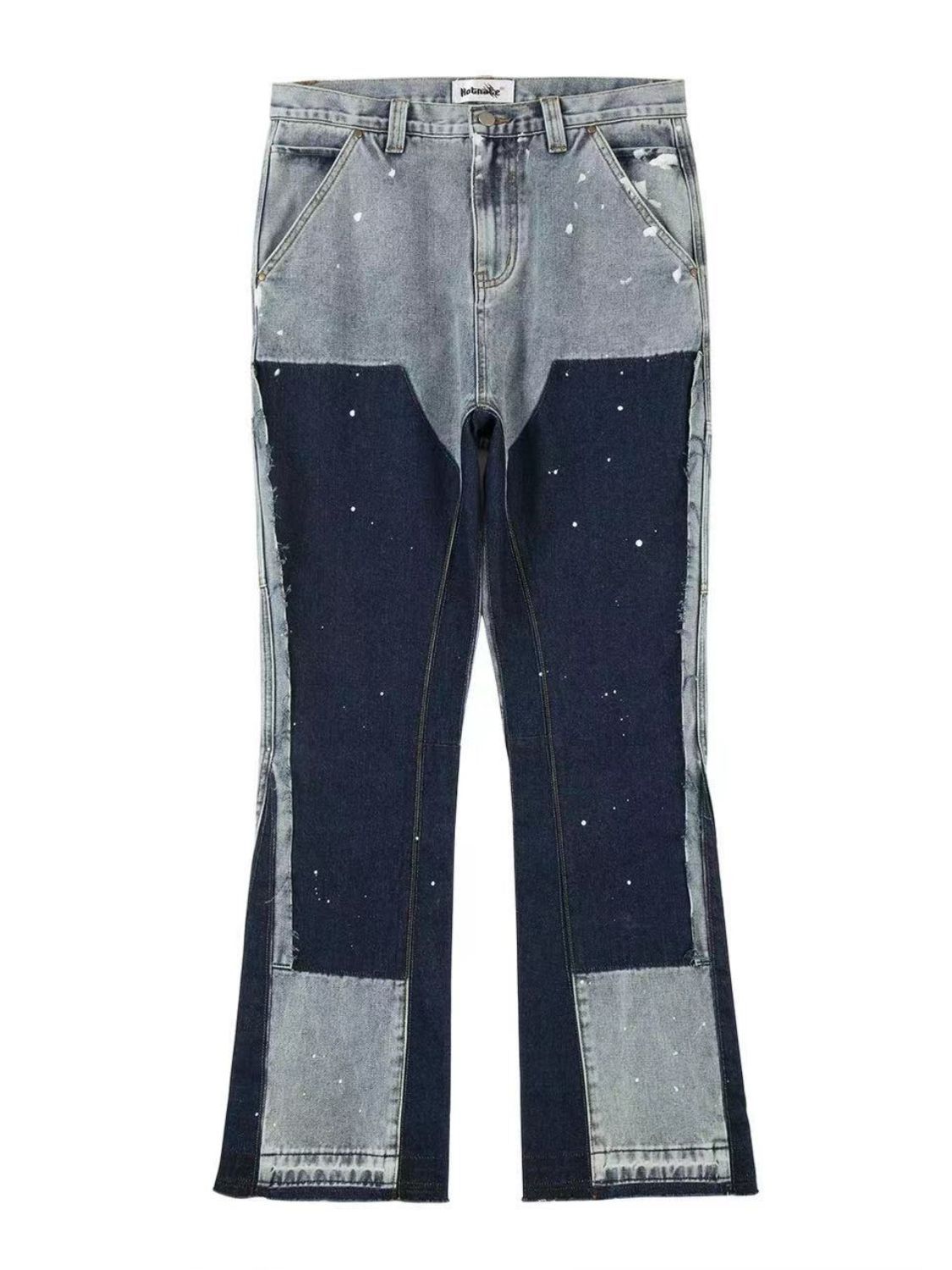 Contrast Washed Bootcut Jeans