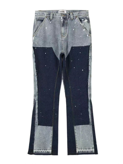 Contrast Washed Bootcut Jeans