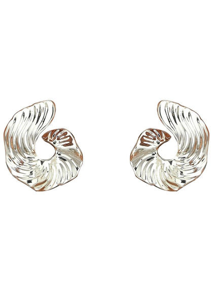 Stainless Steel Textured Irregular Earrings