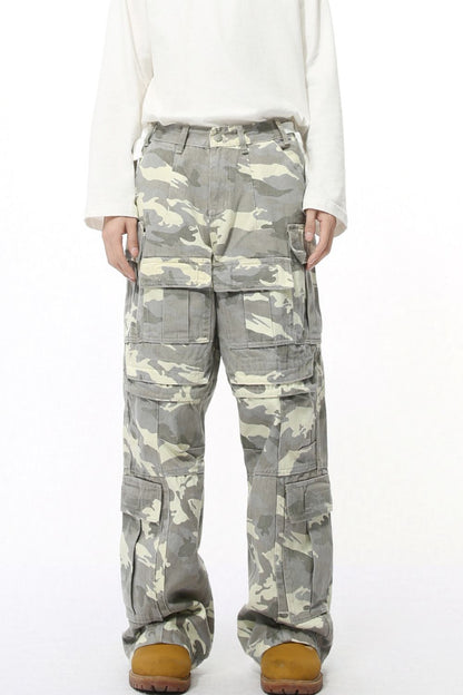 Camouflage Straight Cargo Jeans