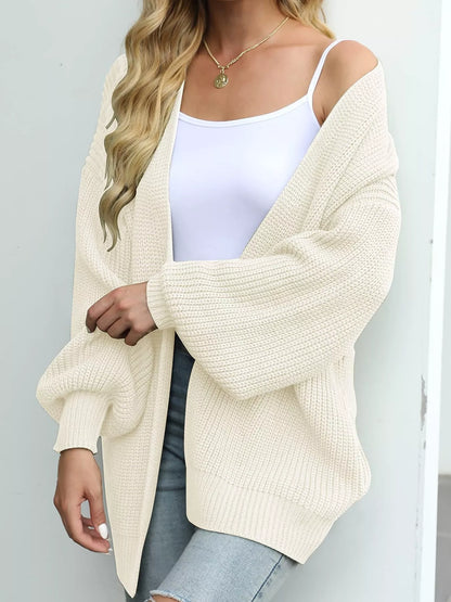 Open-Front Chunky Knit Cardigan