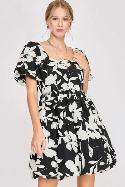 Full Size Two Tone Babydoll Dress