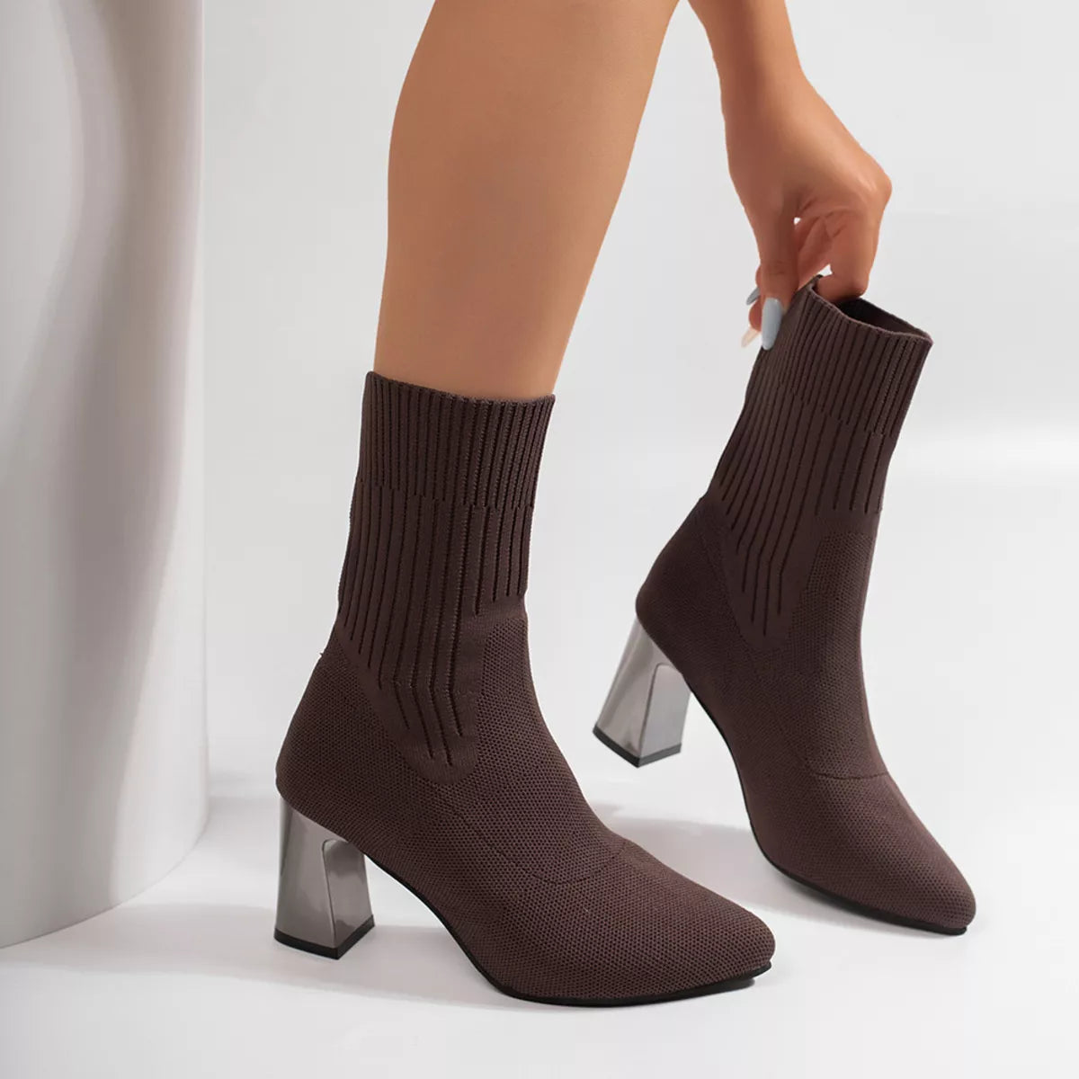 Knit sock boots, view 10