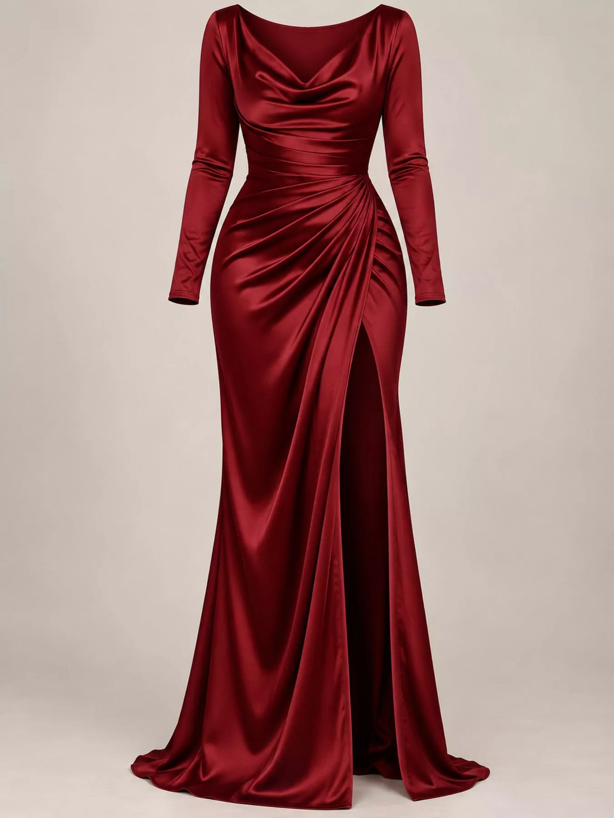 Ruched cowl neck maxi dress, view 5