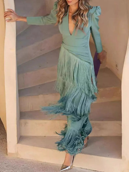 Fringe bodycon dress, view 3