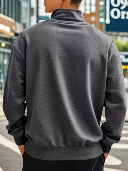 Men's Full Size Solid Color Zip Sweatshirt