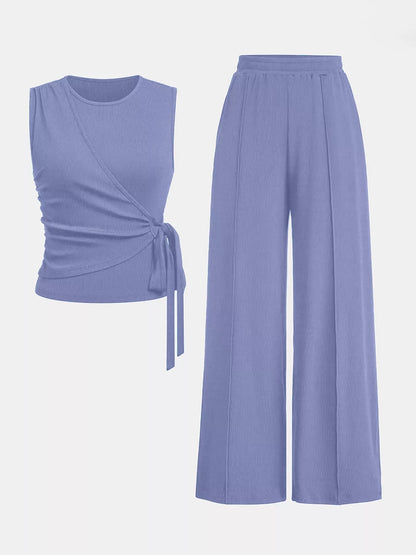 Side Tie Tank and Pants Set