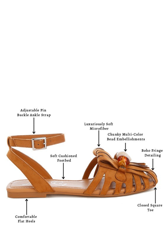 Corvina Bead Embellished Cut Work Flats