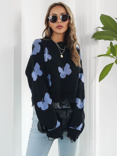 Butterfly Cropped Sweater