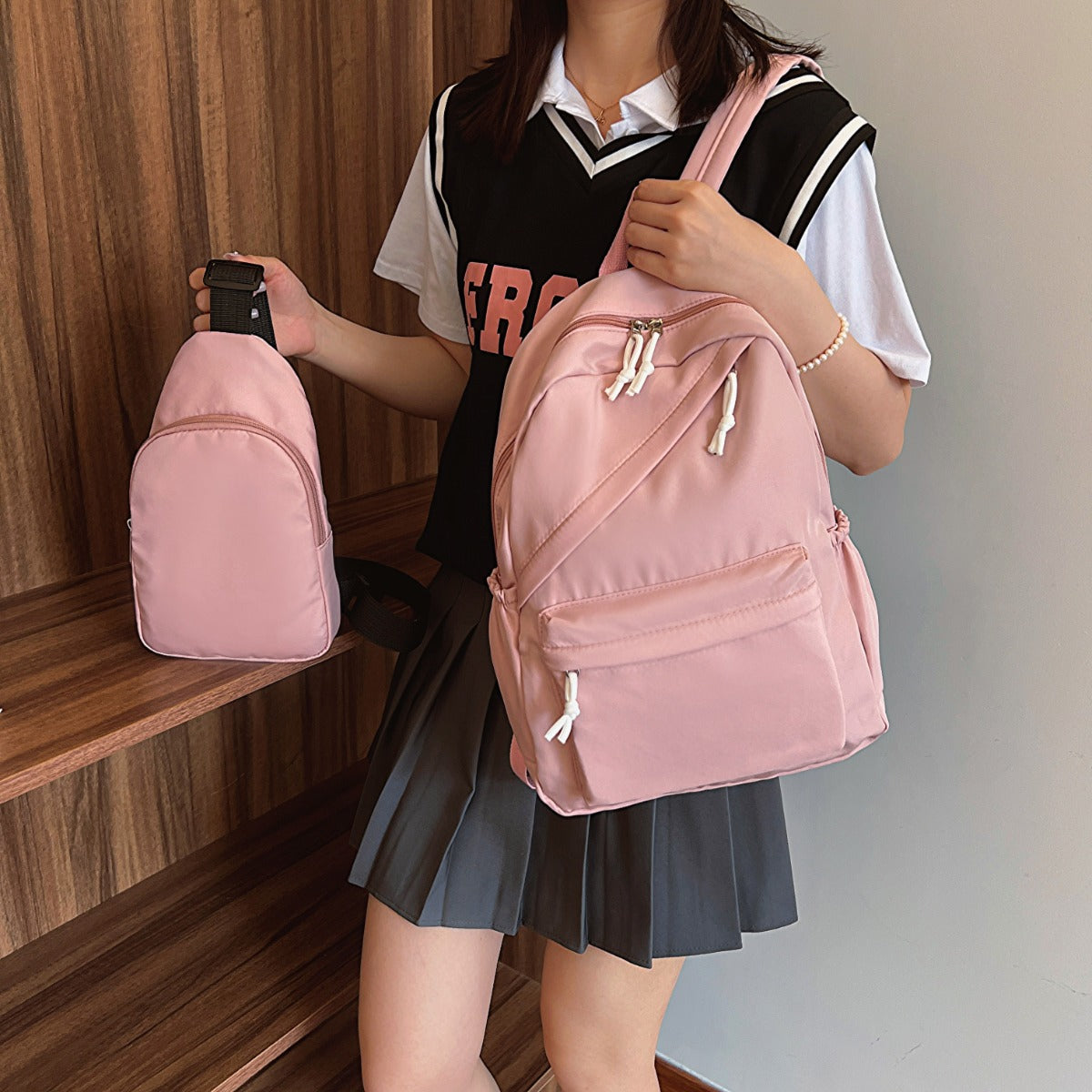 Cloth Backpack Bag and Sling Bag
