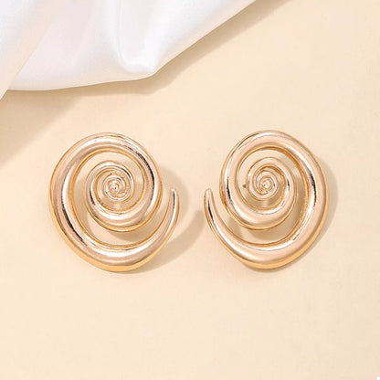 18K Gold-Plated Spiral Statement Earrings