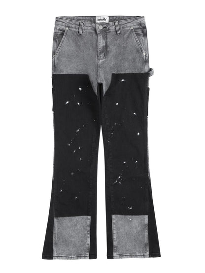 Contrast Washed Bootcut Jeans