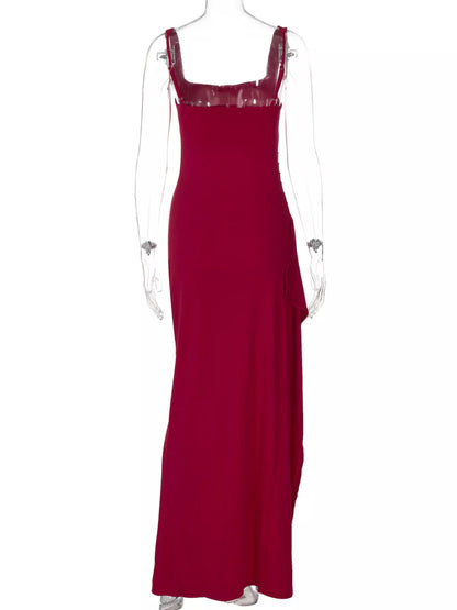Plus size square neck maxi dress, view 17