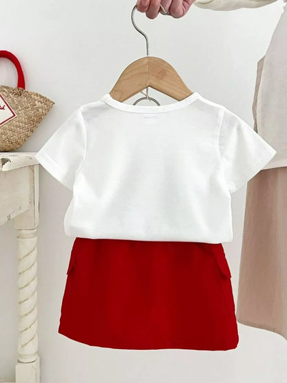 Children's Graphic Tee and Skirt Set