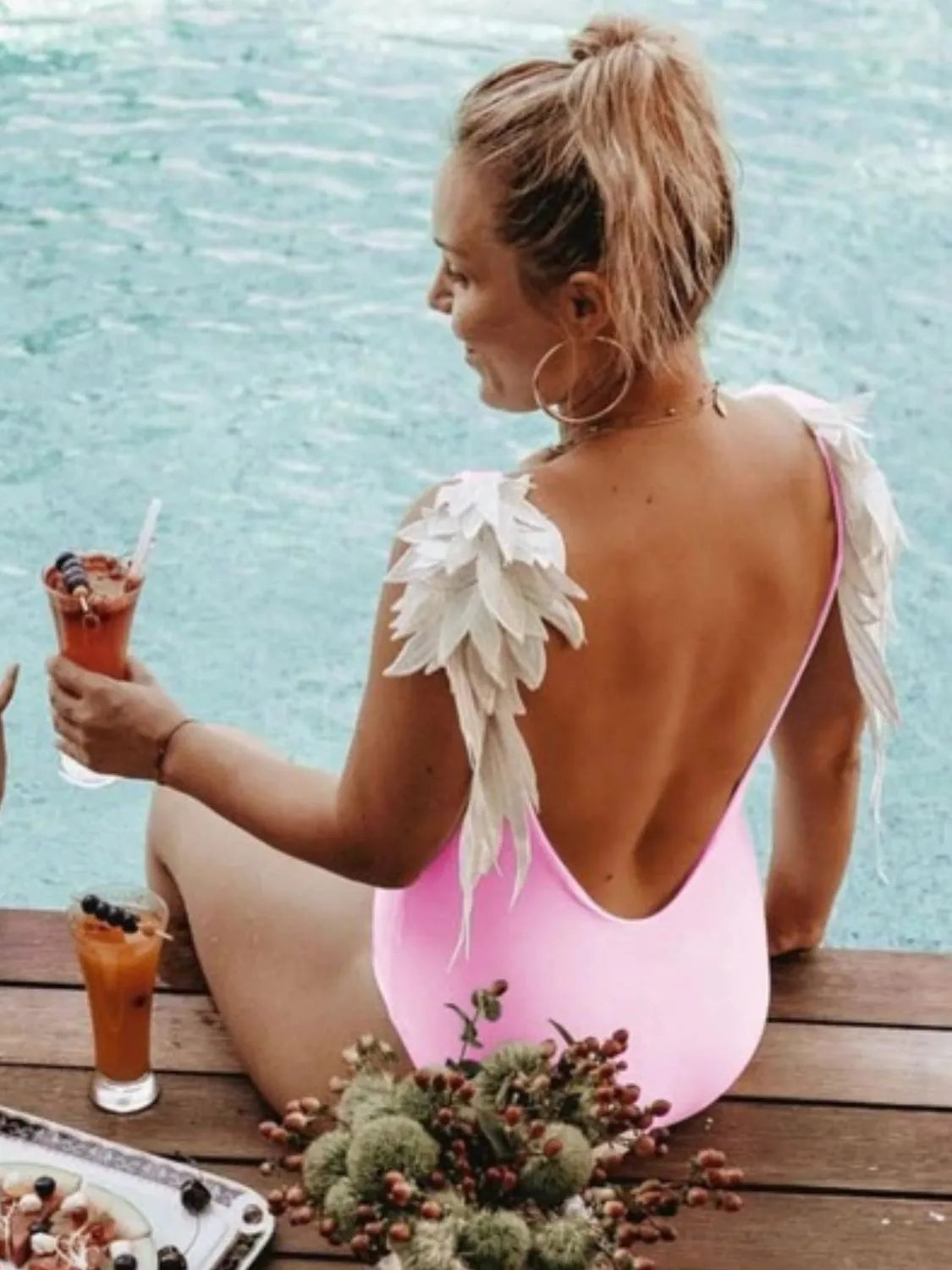 Backless Wide Strap Parent-Child Swimwear